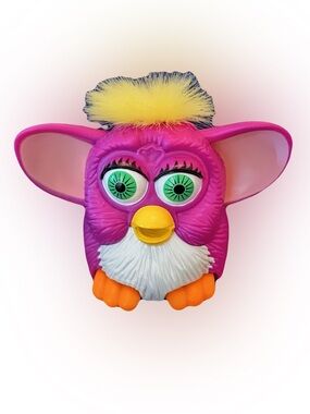Tiger Electronics McDonalds Furby Toy Figure 1998 Purple with Yellow Hair